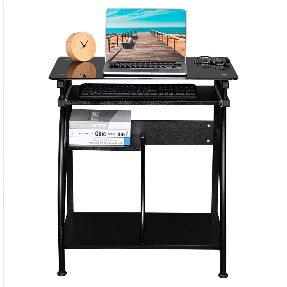 Exquisite Integrated Stalinite Computer Desk Black