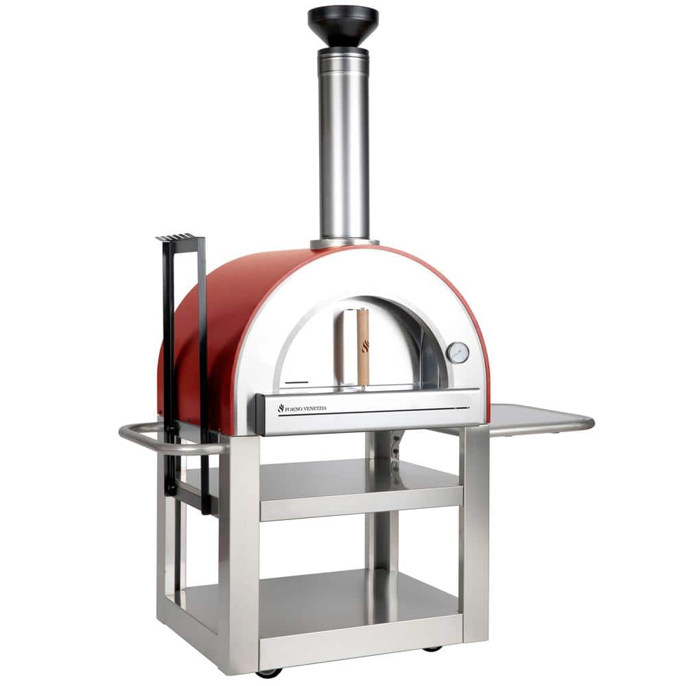 FORNO VENETZIA Pronto 500 Wood Burning Oven 20 in. x 24 in. in Red Forno Venetzia Pronto 500 in Red