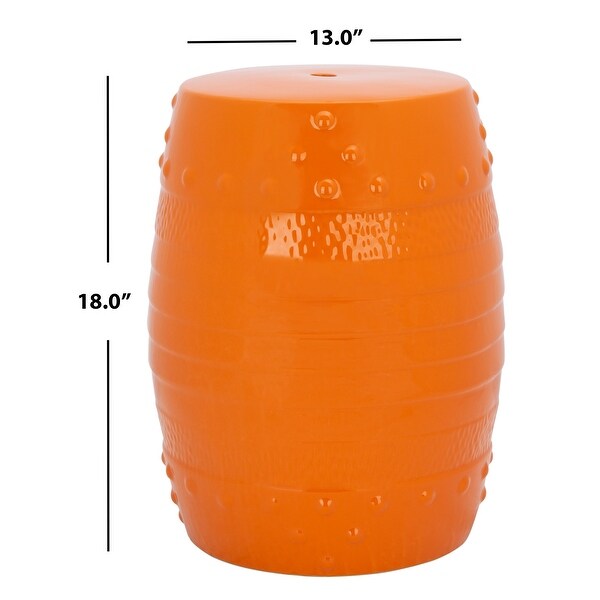 SAFAVIEH Frisco Indoor/ Outdoor Orange Ceramic Decorative Garden Stool