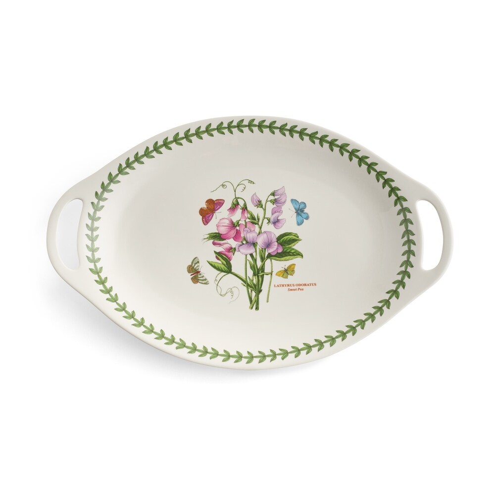 Portmeirion Botanic Garden Oval Handled Platter Sweet Pea   18\