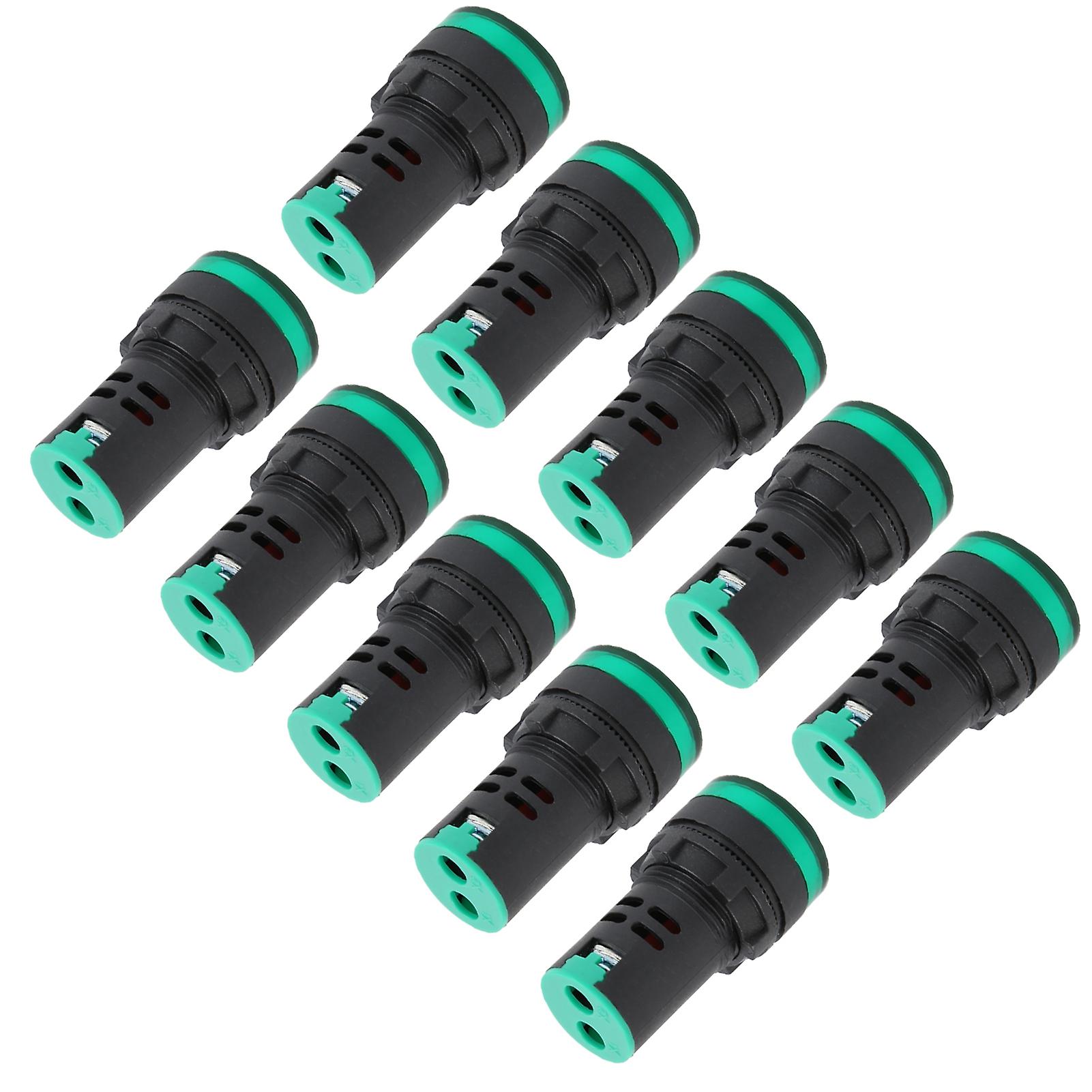 10pcs Ad1622ds Led Indicator Light High Brightness Green Led Signal Lamp For Signal Indicationac220v