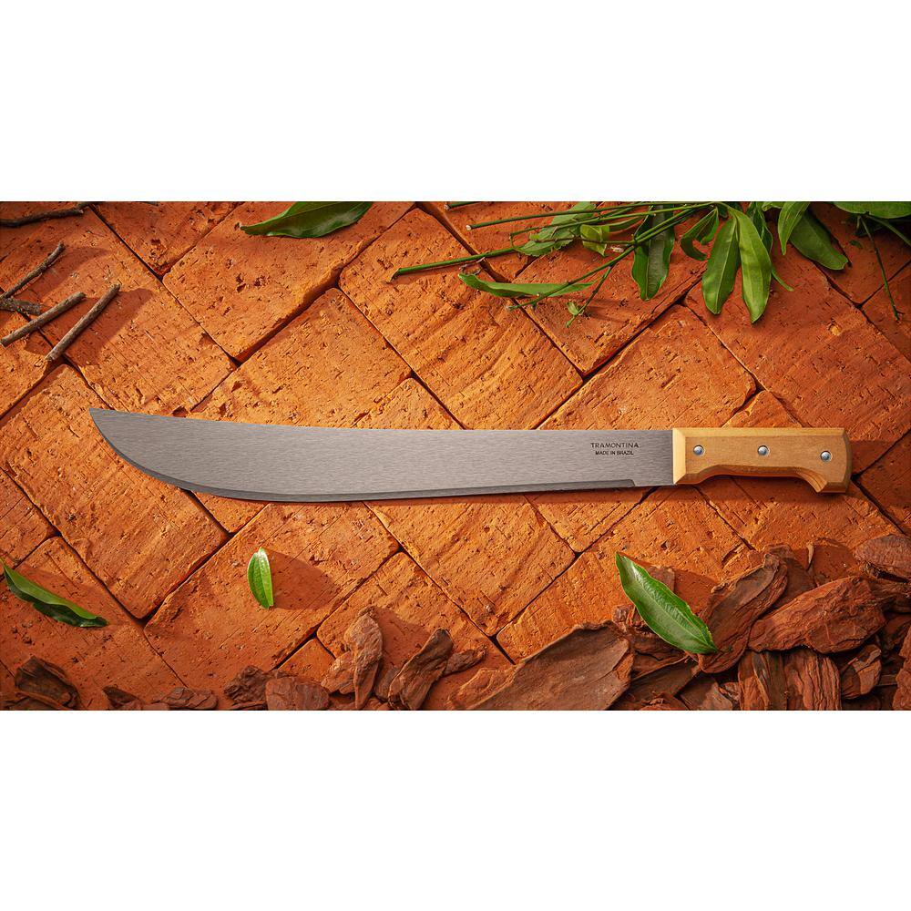 Tramontina 18 in. Machete with Carbon Steel Blade and Wood Handle with Nylon Sheath 26621218