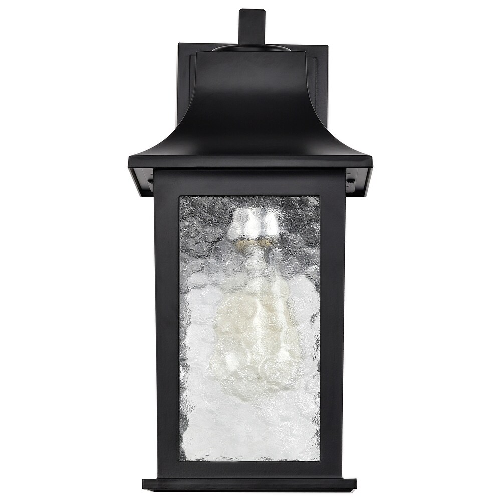 Stillwell Outdoor Small Wall Light Matte Black Finish Clear Water Glass