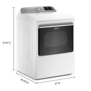 Maytag 7.4 cu. ft. 120-Volt Smart Capable White Gas Dryer with Hamper Door MGD6230HW