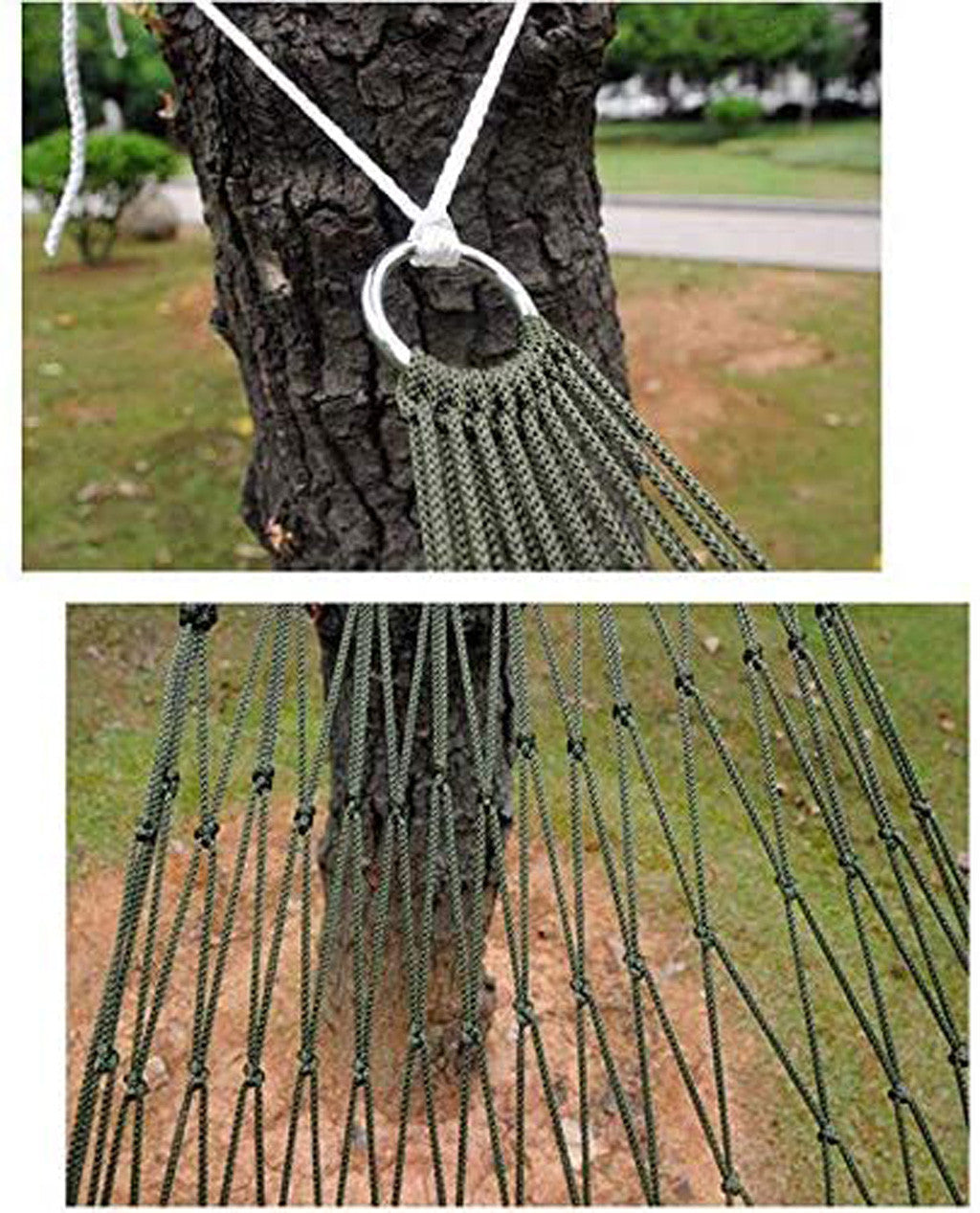 Exywaves 94.49x31.5 in Outdoor Camping Portable Hammocks Comfortable Hanging Nylon Mesh Rope Hammocks