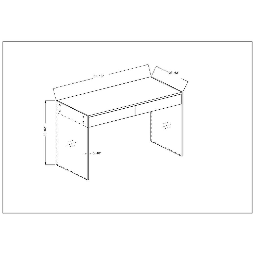 Somette Contemporary Gloss White   Glass Desk