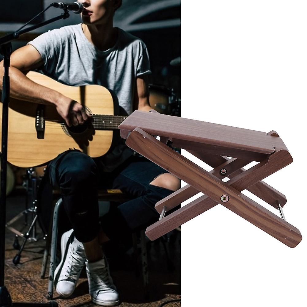 Wood AcousticGuitar Footstool Solid Handicraft Anti skid Folding Footrest Pedal for Guitar Pla