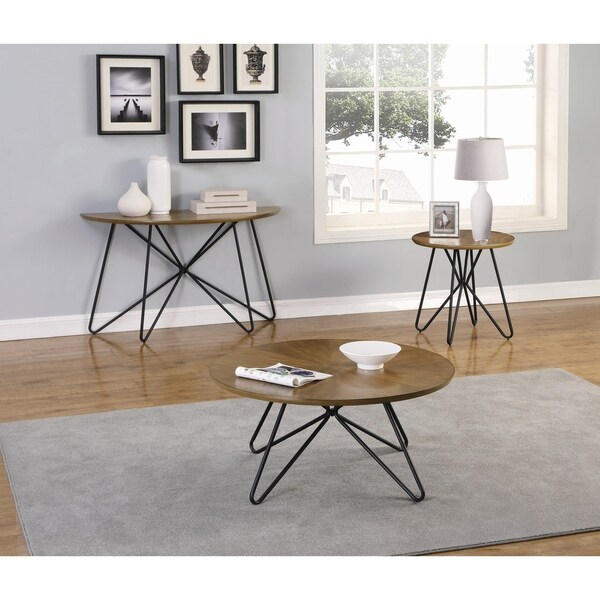 Coaster Furniture Brinnon Dark Brown and Black Round Coffee Table