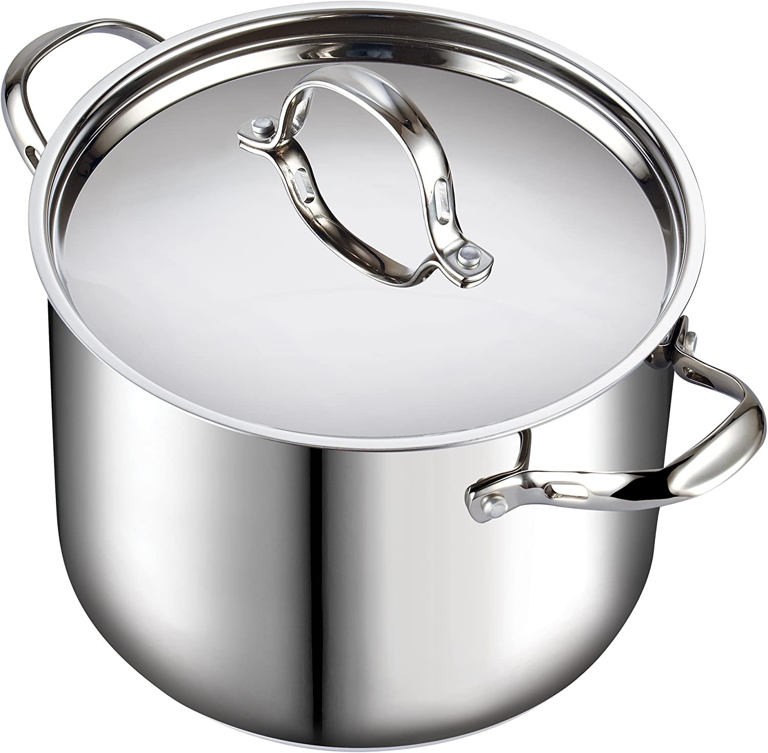 Cooks Standard Quart Classic Stainless Steel Stockpot with Lid， 12-QT， Silver