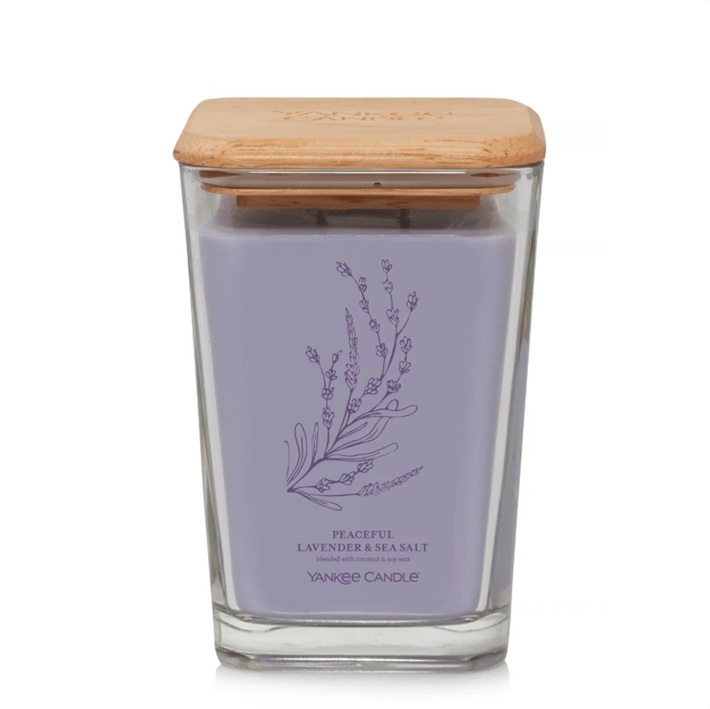 Yankee Candle  Well Living Collection - Large Square Candle in Peaceful Lavender & Sea Salt