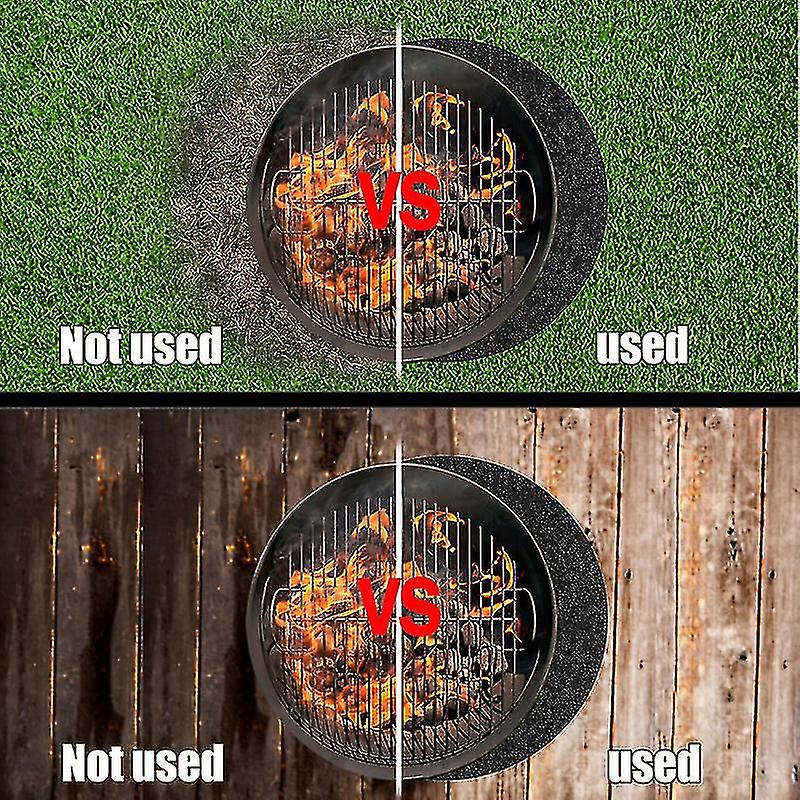 Round Bbq Protective Mat Fireproof Grill Carpet Ground Protector Against Grease Splashes