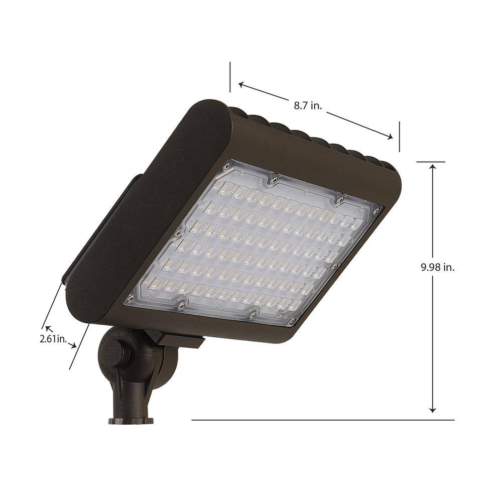 Feit Electric 50-Watt Bronze Daylight Dusk to Dawn Outdoor Security Commercial Grade Adjustable Head Integrated LED Flood Light S8.5CSFL850BZ