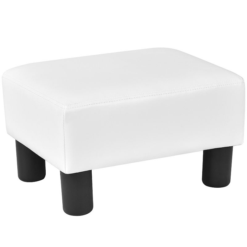 Small PU Leather Rectangular Seat Ottoman Footstool