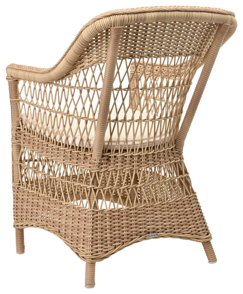 Charlot Chair With Cushion  Natural Finish   Tropical   Outdoor Dining Chairs   by Sika Design  Houzz