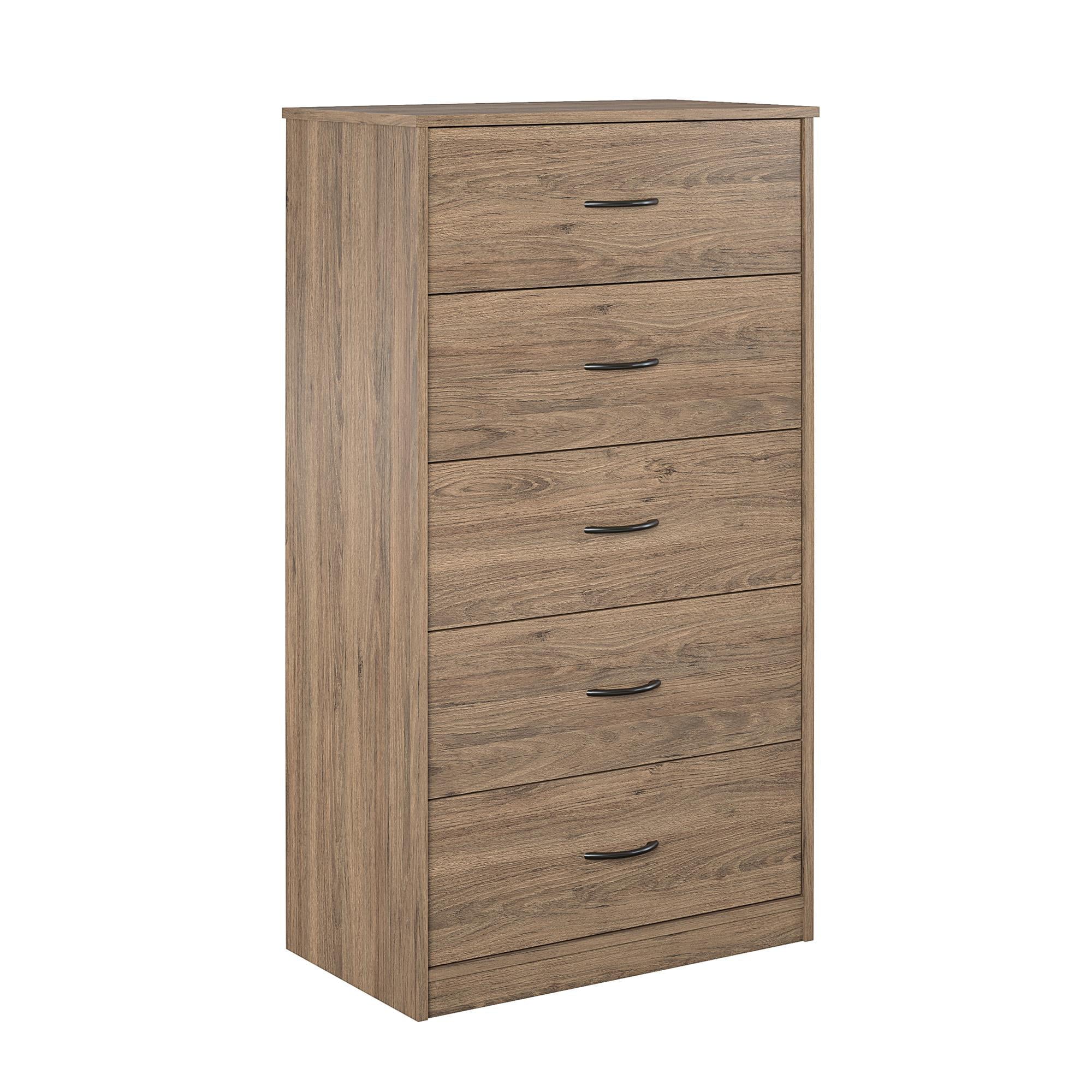 Mainstays Classic 5 Drawer Dresser, Rustic Oak