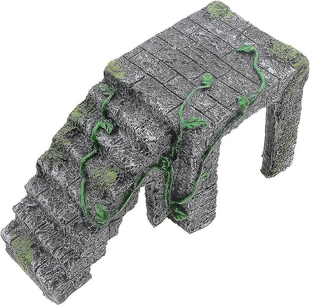 Dark Gray Green Turtle Platform，artificial Resin Platform Stairs For Tortoise Climb Stone Habitat Or