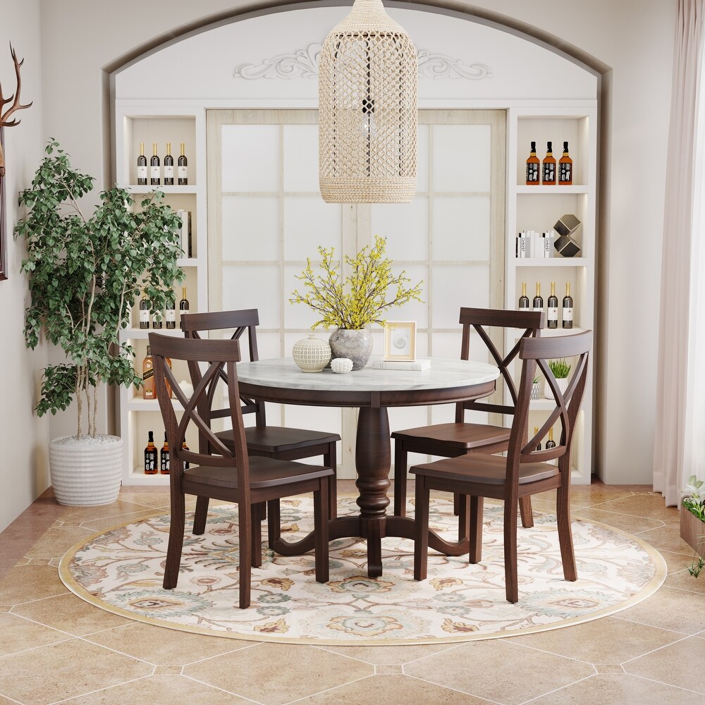 5 Pieces Dining Table and Chairs Set