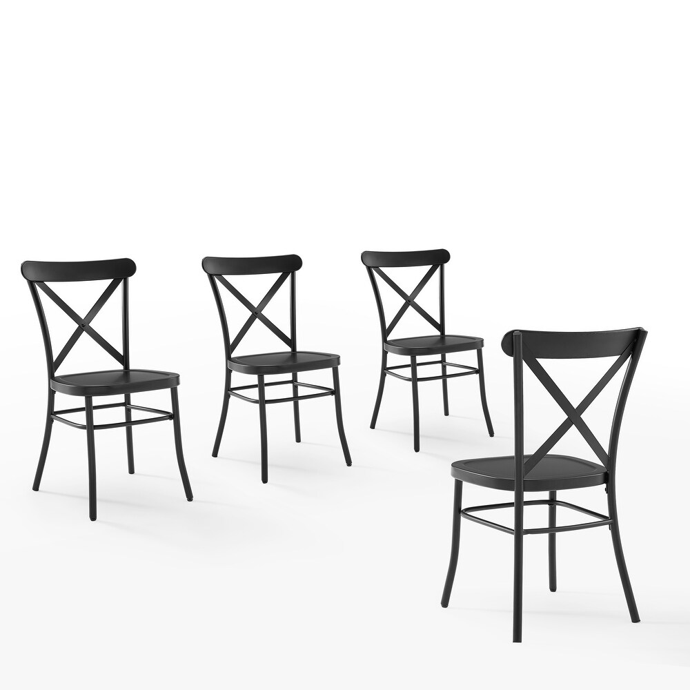 Camille 4 Piece Metal Dining Chair Set  4 Chairs