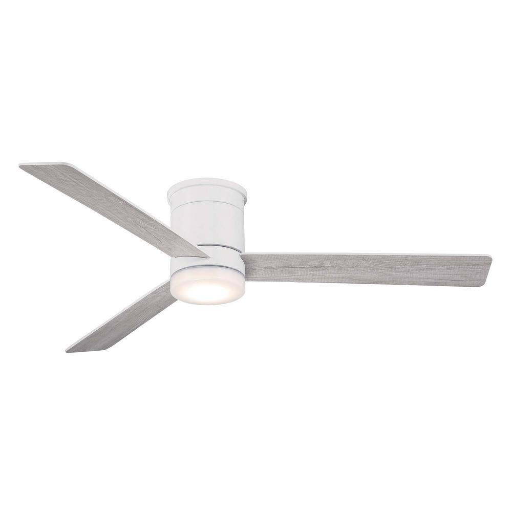 Hampton Bay Conjure 52 in. Integrated CCT LED Indoor Matte White Ceiling Fan with Light and Remote Control Included AK408H-MWH