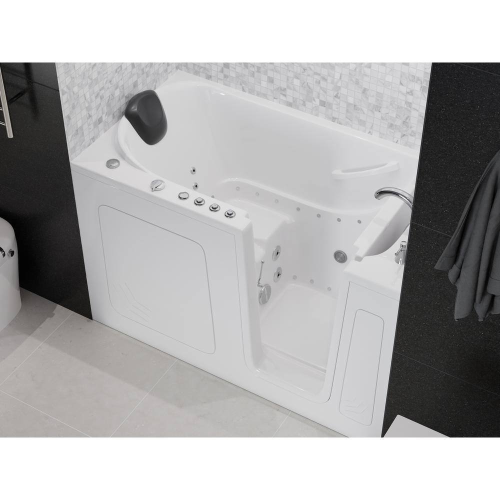 Universal Tubs HD Series 60 in. Right Drain Quick Fill Walk-In Whirlpool and Air Bath Tub with Powered Fast Drain in White HD3260RWD