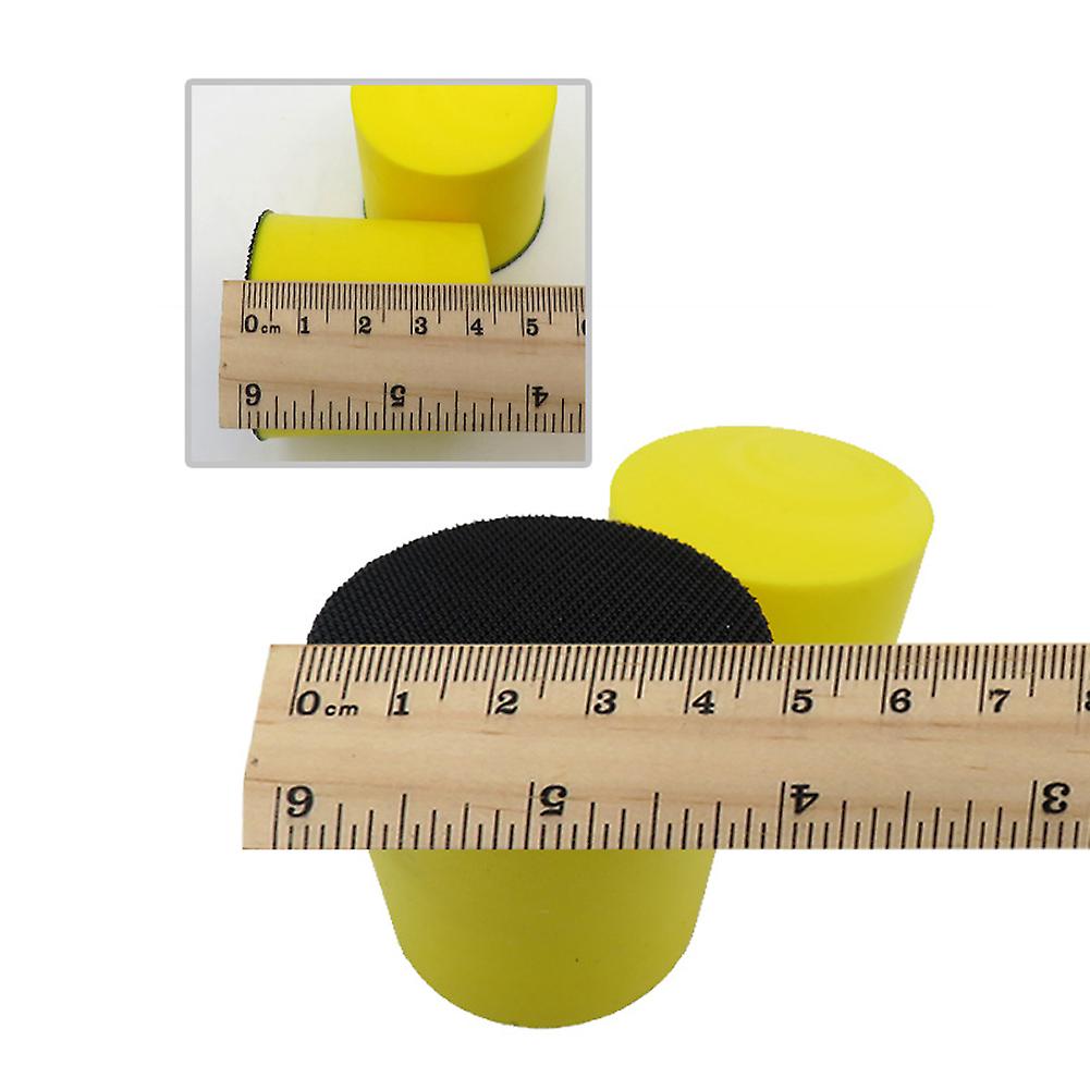 48mm Manual Cylindrical Polishing Disc Self-adhesive Flocking Sandpaper Polishing Disc Car Beauty Cleaning Supplies Yellow Black