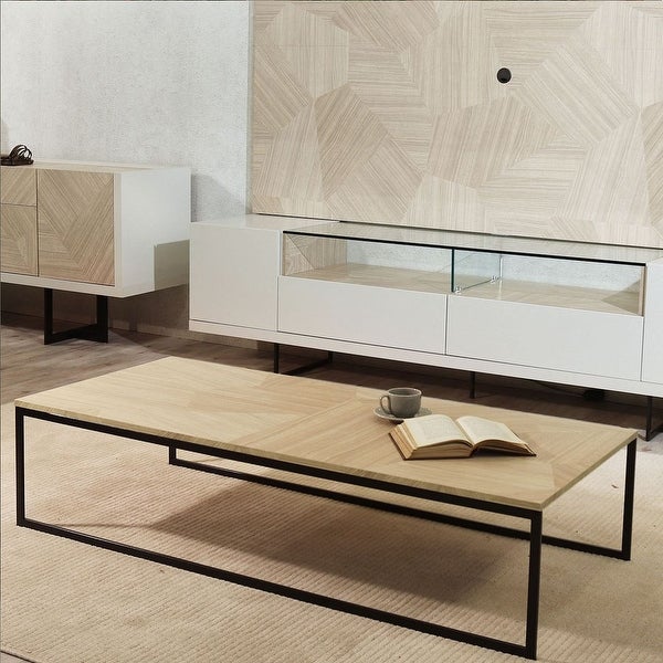 Manhattan Comfort Celine 53.14 Coffee Table with Steel Legs