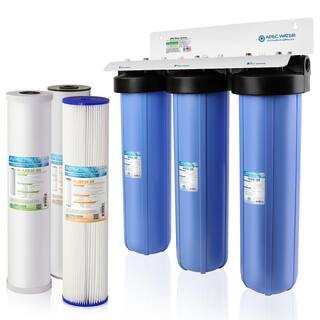 APEC Water Systems Whole House 3-Stage Water Filtration System Iron Sediment and Chlorine For Multi-Purpose CB3-SED-IRON-CAB20-BB