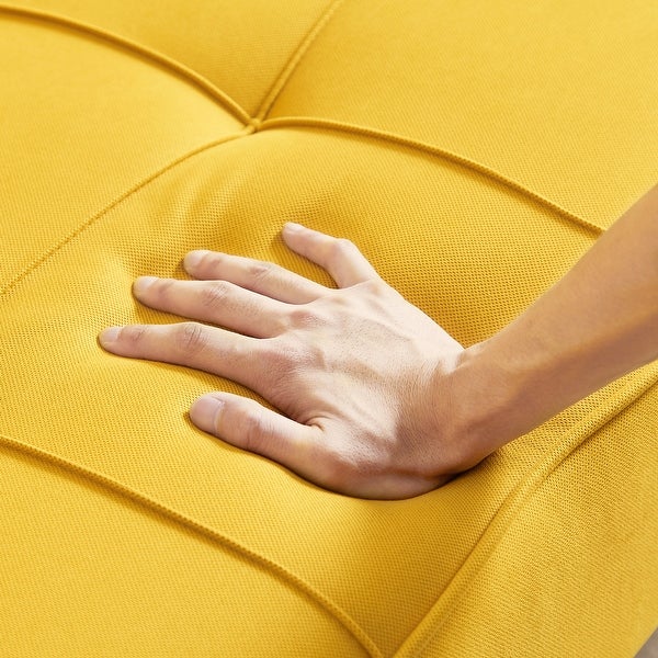 yellow armrest sofa bed