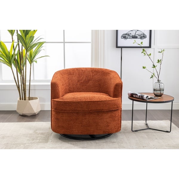 Swivel Accent Chair Living Room Round Barrel Armchair， Orange