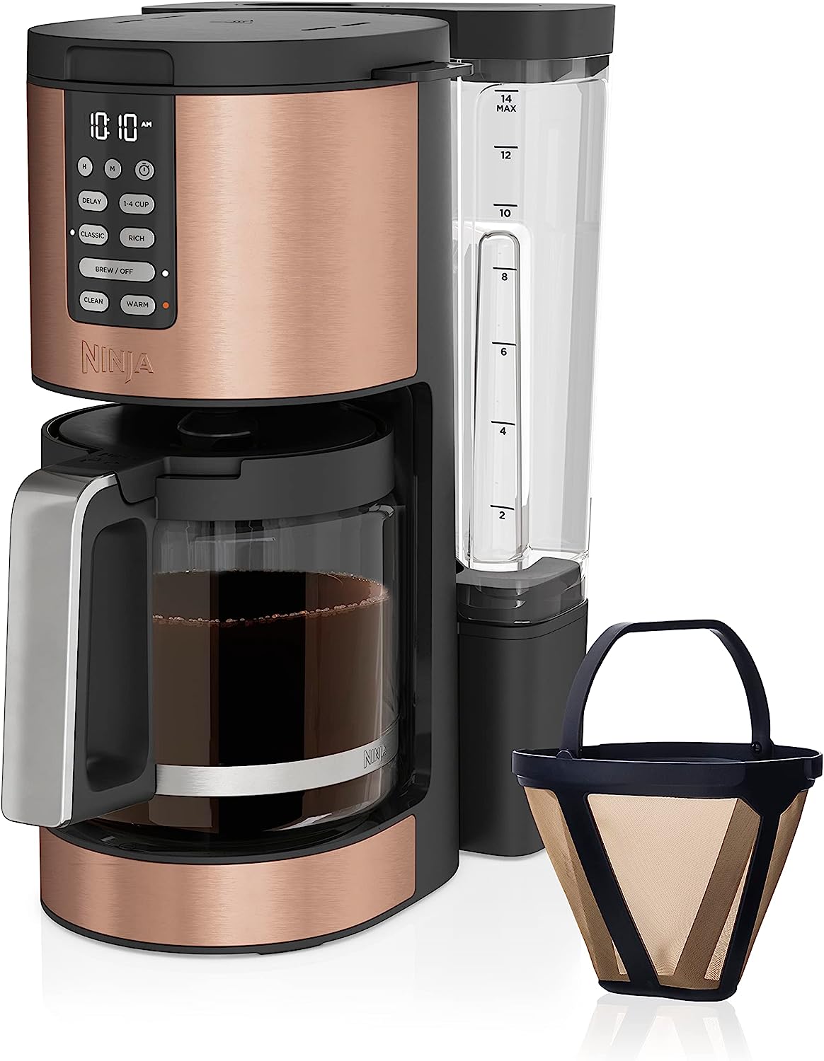 Ninja CE251 Programmable Brewer, with 12-cup Glass Carafe, Black and Stainless Steel Finish