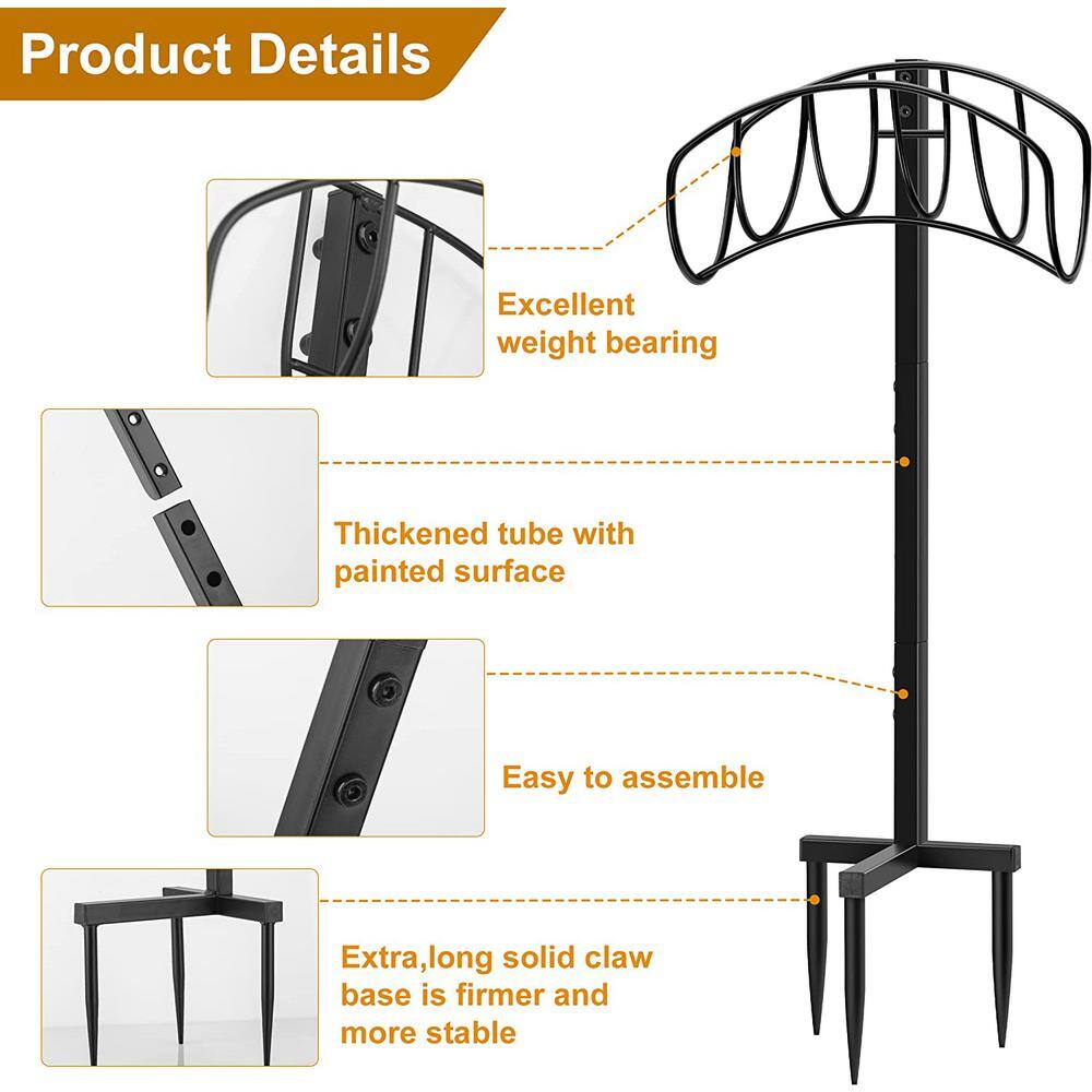 Cubilan Garden Hose Holder Detachable Metal Hose Stand Outdoor Water Hose Holder Freestanding Hose Hanger B09XR3QSYQ