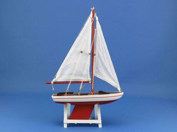 Handcrafted Model Ships It Floats Red Wooden It Fl...