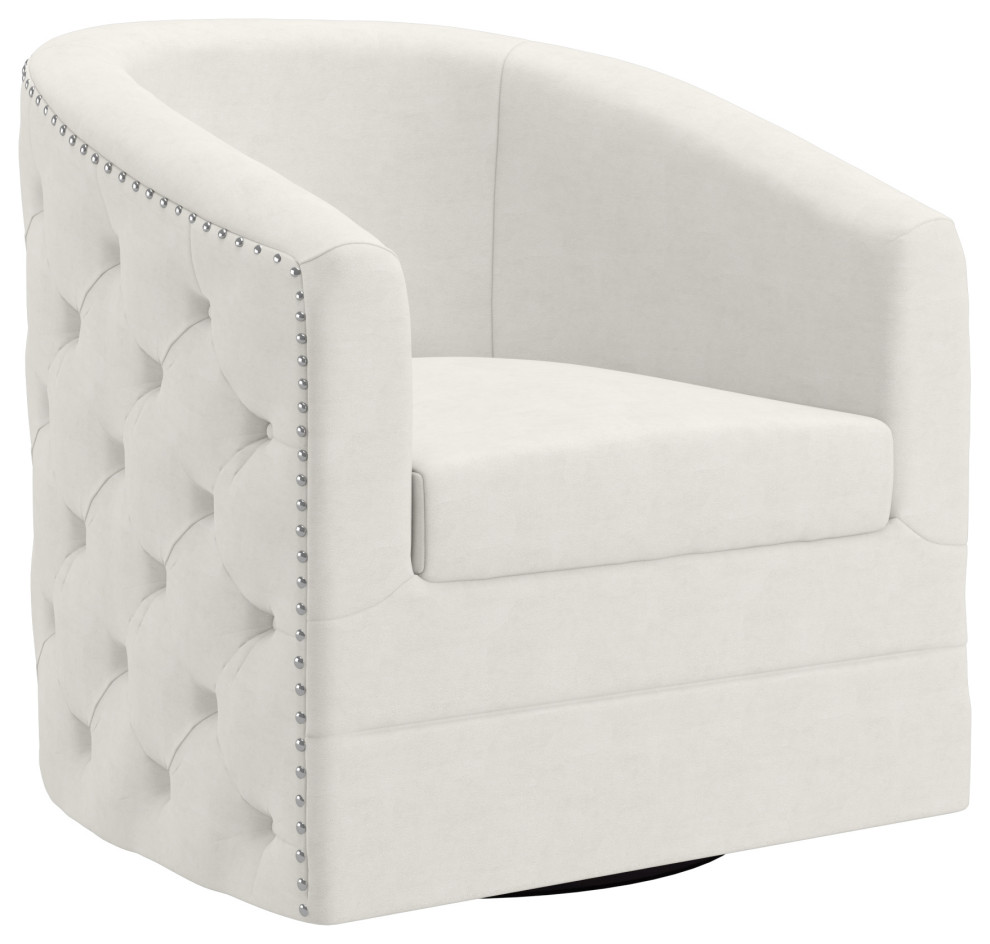 Velvet Swivel Accent Chair   Transitional   Armchairs And Accent Chairs   by WHI  Houzz