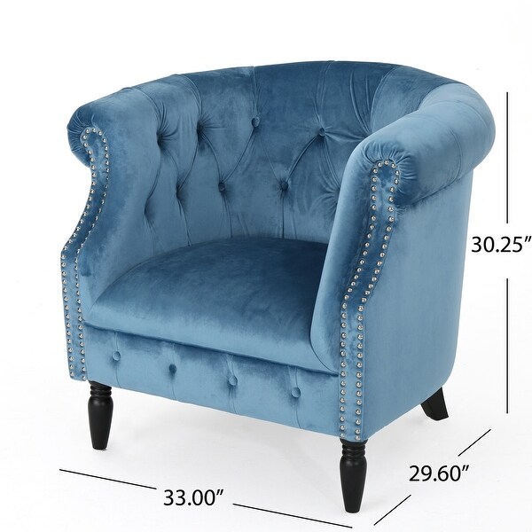 Akira Velvet Club Chair by Christopher Knight Home