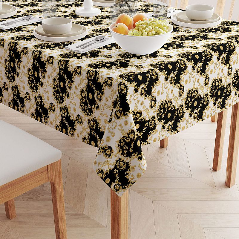 Square Tablecloth， 100% Cotton， 52x52， Floral 168