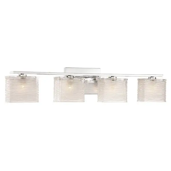 Luxury Transitional Polished Chrome 4-light Bathroom Vanity Light - 6.75