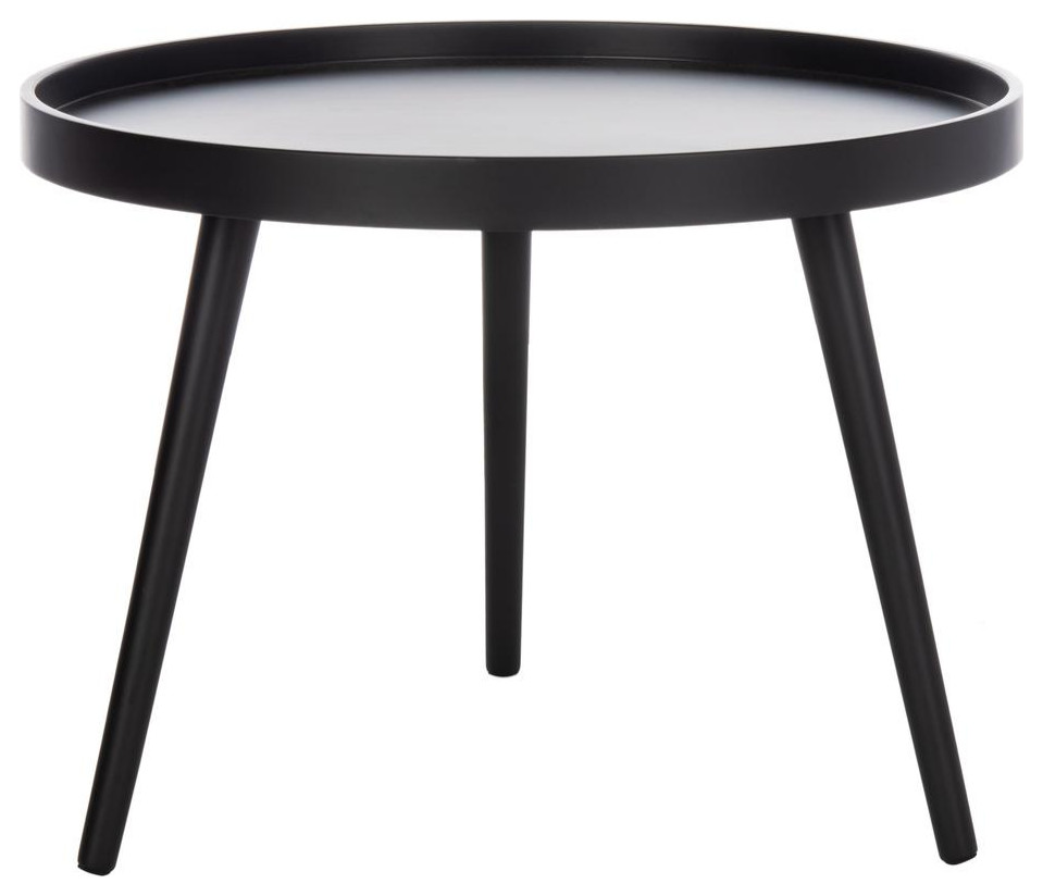 Fritz Round Tray Top Side Table  Black   Midcentury   Side Tables And End Tables   by HedgeApple  Houzz