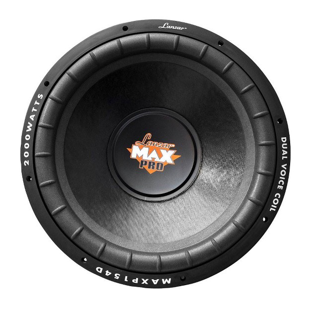 Lanzar Maxp124d Max Pro Compact 15 Inch Round 2000 Watt Powerful Performance Dual 4 Ohm Vehicle Truck Car Subwoofer Audio System single Subwoofer