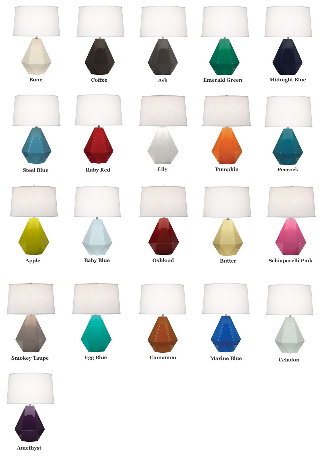 Delta Table Lamp (Multiple Colors) with Oyster Linen Shade