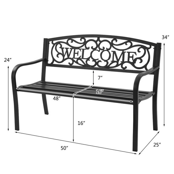 Costway 24365971 Outdoor Furniture Steel Frame Por...