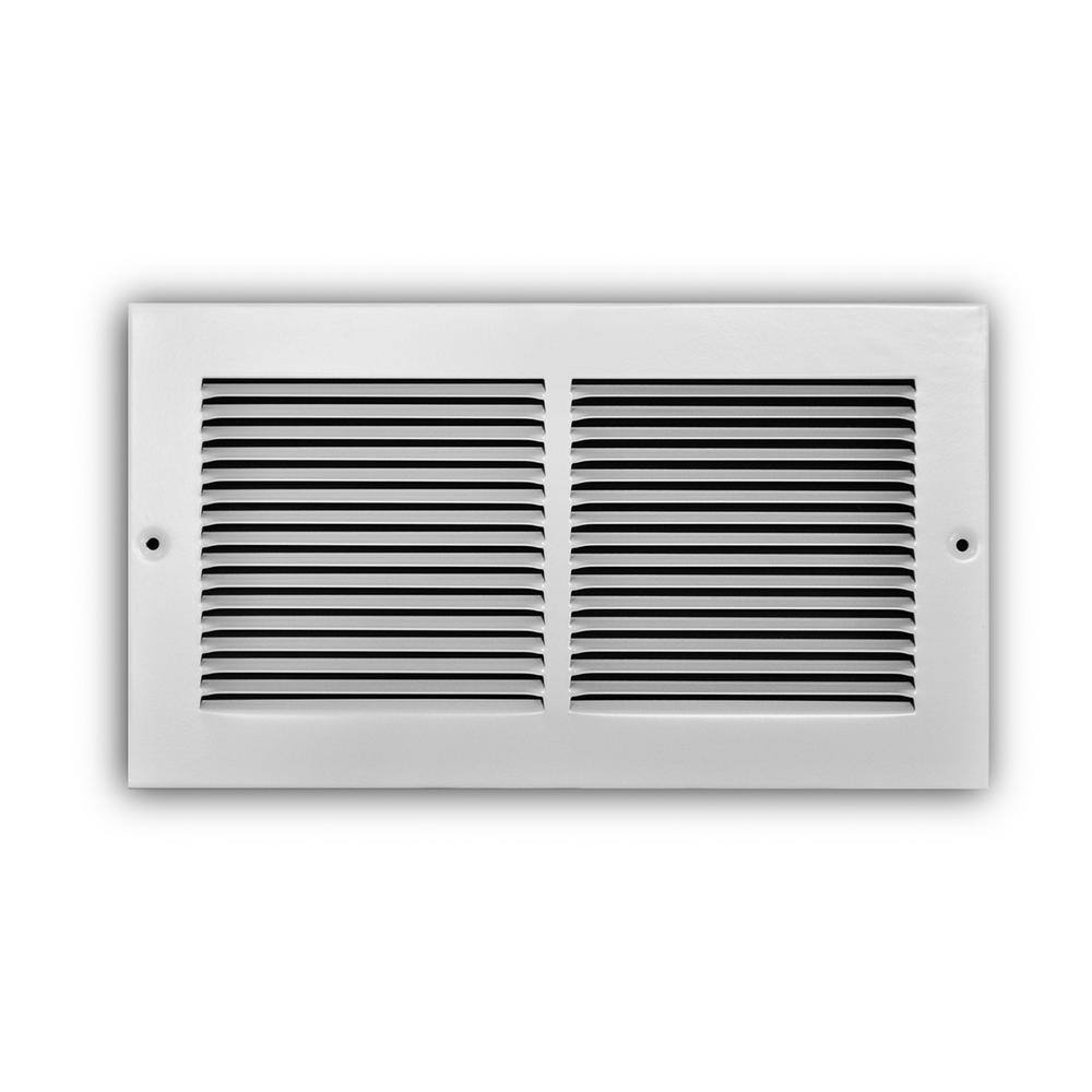 Everbilt 12 in. x 6 in. 1-Way Steel Baseboard Return Air Grille in White E123RW12X06