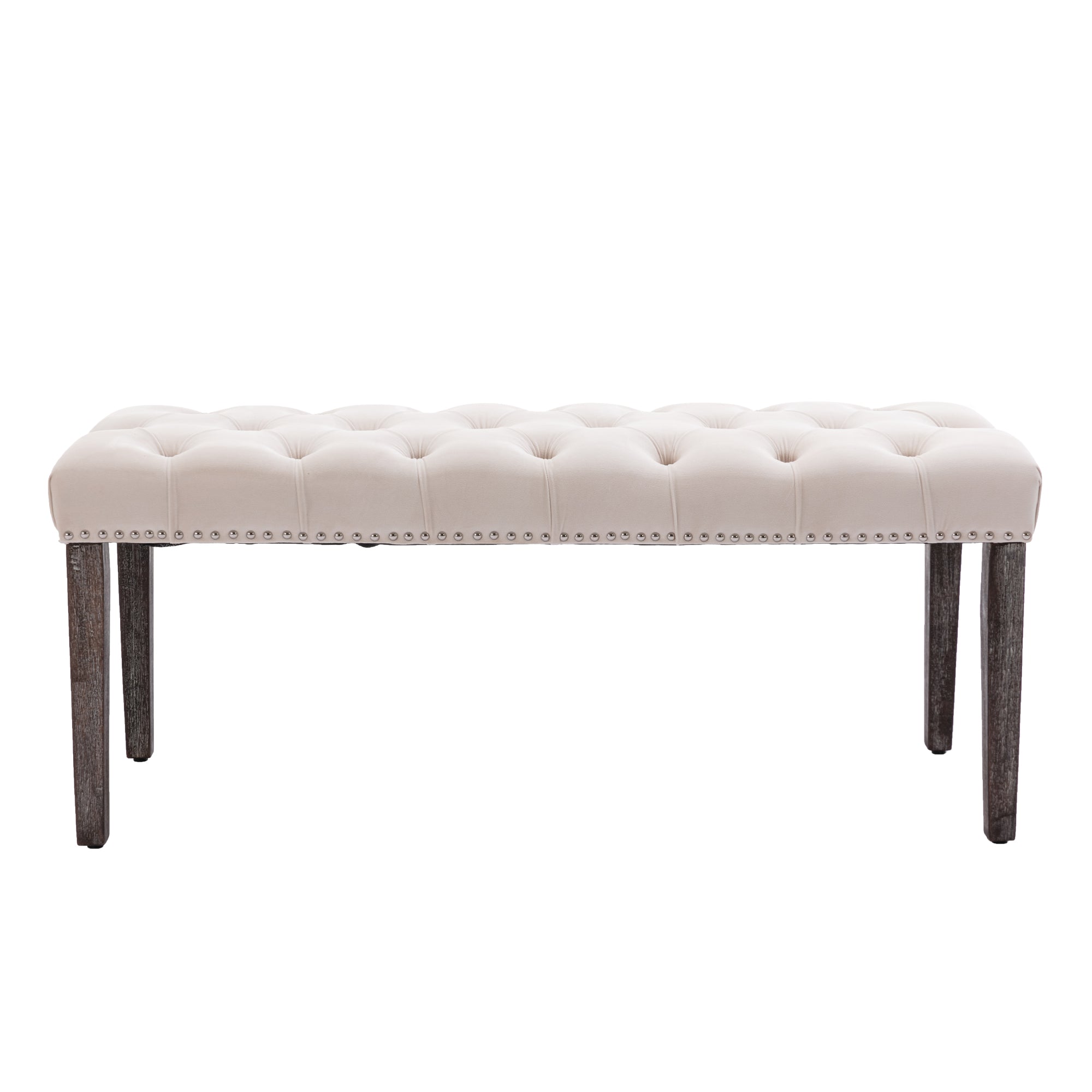 Gardenry Heng Ming Upholstered Tufted Bench , Dining Bench Bedroom Bench  Footrest Stool Accent Bench for Entryway Dining Room Living Room, Beige