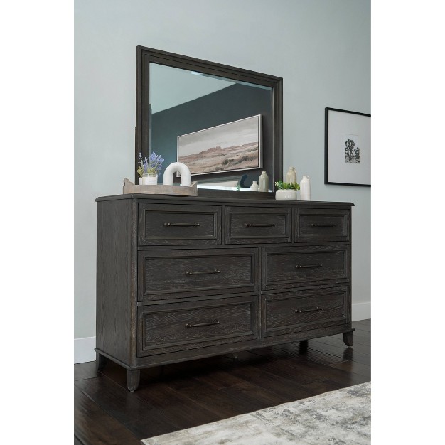 Cindi Sleigh 7 Drawer Dresser Dark Gray Abbyson Living