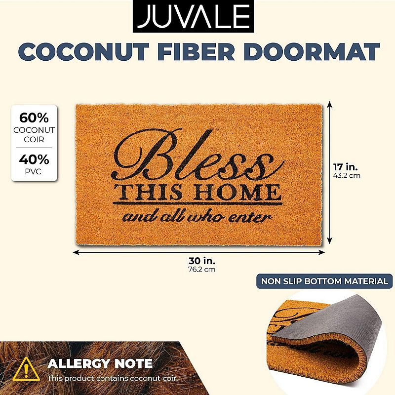 Coco Coir Bless This Home and All Who Enter Door Mat for Front Entrance (17 x 30 In)