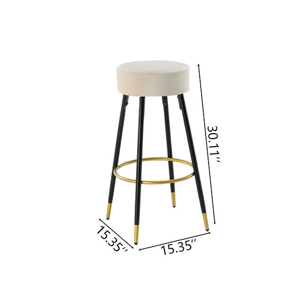 30.11 in. Metal Frame Bar Stool with Velvet Seat