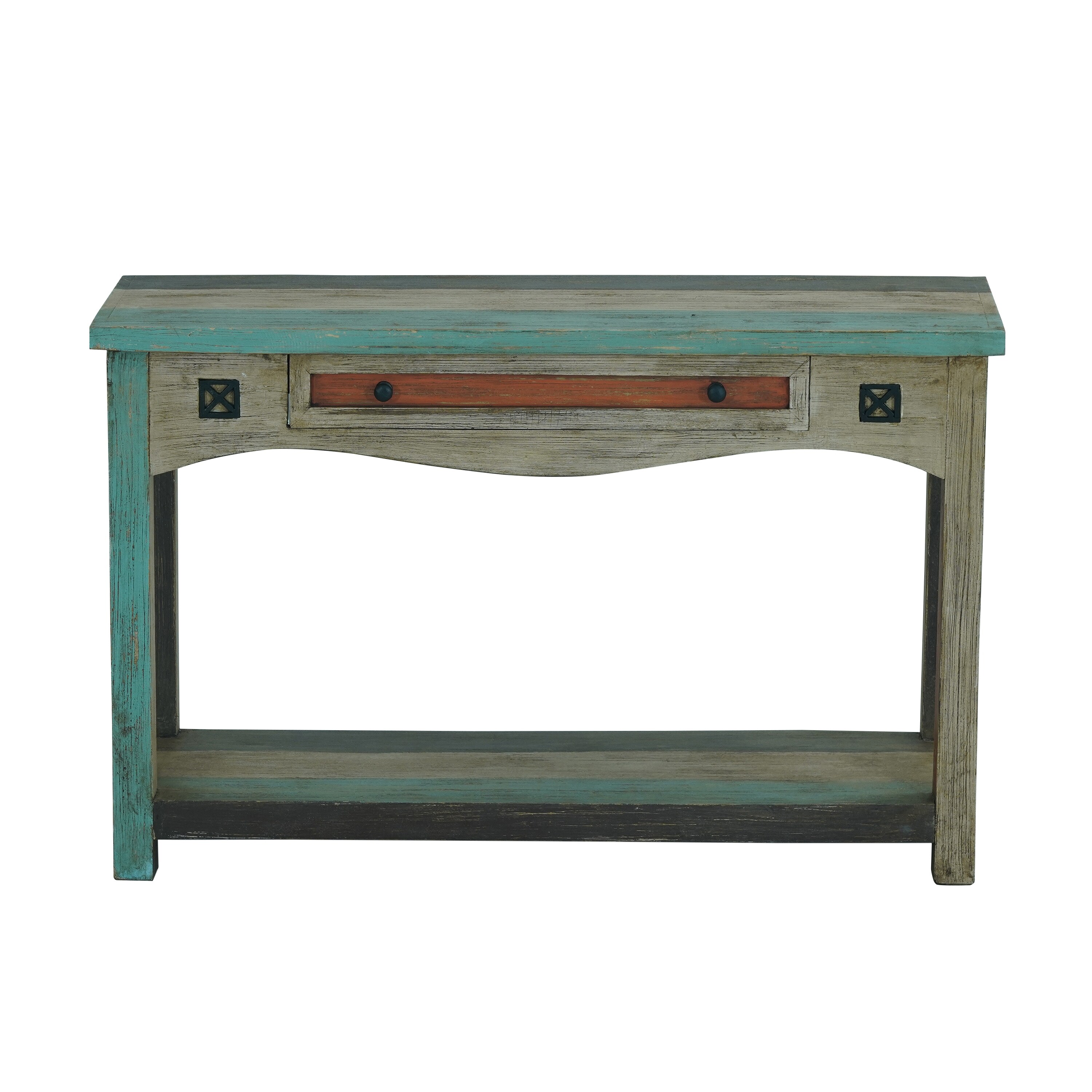 Meader Mango Wood Handmade Distressed Console Table by Christopher Knight Home