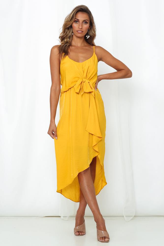 Shadow Self Midi Dress Mustard