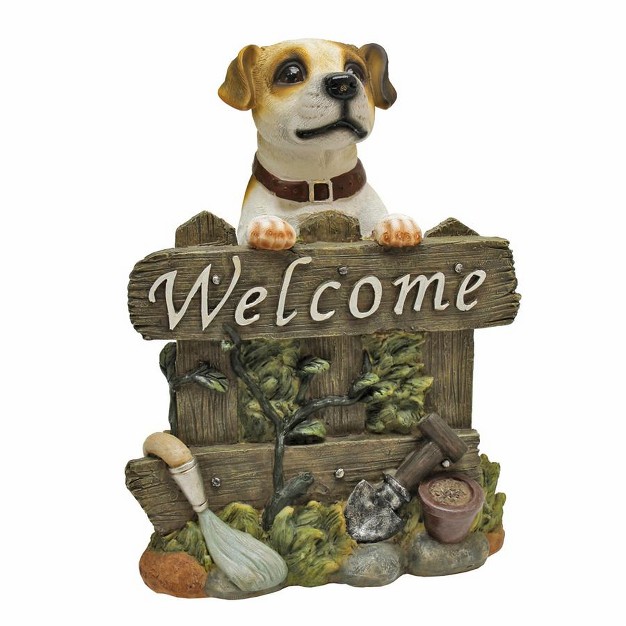 Design Toscano Jack Russell Terrier Dog Welcome Statue Multicolored