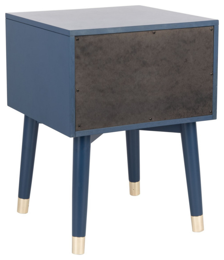 Yolanda Mid Century Retro Silver Cap Nightstand Lapis Blue/Gold   Modern   Side Tables And End Tables   by Virgil Stanis Design  Houzz