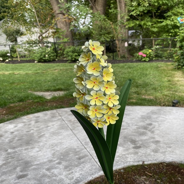 Yellow And Orange Mallow Solar Lighted Flower Outdoor Decoration